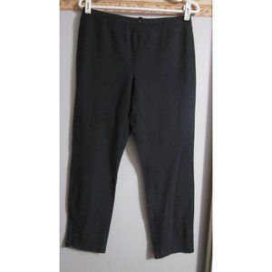 Eileen Fisher Small Charcoal Grey Stretch Ankle Zip Cropped Slim Classic Pants